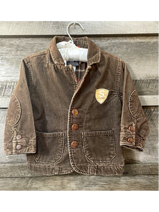 Sprockets Other - 90's Retro Sprockets 18 Months Boys Corduroy Blazer Plaid lined Elbow Patches